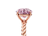 Rose gold Fancy Pink Round  Solitaire Twist Band Ring with Four-Prong Setting_17