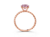 Rose gold Fancy Pink Round  Solitaire Twist Band Ring with Four-Prong Setting_69
