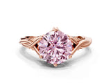 Rose gold Fancy Pink Round  Solitaire Twist Band Six-Prong Setting 1