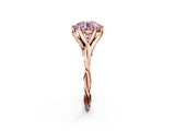 Rose gold Fancy Pink Round  Solitaire Twist Band Six-Prong Setting 3