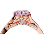 Rose gold Fancy Pink Round  Solitaire Twist Band Six-Prong Setting 5