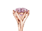 Rose gold Fancy Pink Round  Solitaire Twist Band Six-Prong Setting