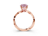 Rose gold Fancy Pink Round  Solitaire Twist Band with Pavé Accents and Four-Prong Setting_23