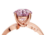 Rose gold Fancy Pink Round  Solitaire Twist Band with Pavé Accents and Four-Prong Setting_24