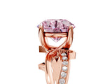 Rose gold Fancy Pink Round  Solitaire Twist Band with Pavé Accents and Four-Prong Setting_25
