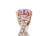 Rose gold Fancy Pink Round  Solitaire Twist Band with Pavé Setting and Four-Prong Setting_5