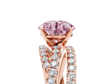 Rose gold Fancy Pink Round  Solitaire Twist Band with Pavé Setting and Four-Prong Setting_5