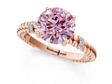 Rose gold Fancy Pink Round  Solitaire Twisted Band Prong Set Engagement Ring_35