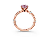 Rose gold Fancy Pink Round  Solitaire Twisted Band Prong Set Engagement Ring_37