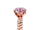 Rose gold Fancy Pink Round  Solitaire Twisted Band Prong Set Engagement Ring_39