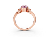 Rose gold Fancy Pink Round  Solitaire Twisted Band Scroll Prong Ring_6