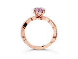 Rose gold Fancy Pink Round  Solitaire Twisted Band with Bead Prong Setting_30