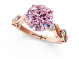 Rose gold Fancy Pink Round  Solitaire Twisted Band with Prong Setting 2