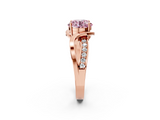 Rose gold Fancy Pink Round  Solitaire Twisted Band with Prong Setting_5