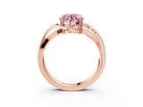 Rose gold Fancy Pink Round  Solitaire Twisted Band with Prong Setting_6