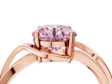 Rose gold Fancy Pink Round  Solitaire Twisted Band with Prong Setting_7