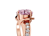 Rose gold Fancy Pink Round  Solitaire Twisted Band with Prong Setting_8