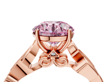Rose gold Fancy Pink Round  Solitaire Vine Band with Milgrain Prong Setting_7