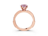 Rose gold Fancy Pink Round  Solitaire with Pavé Band and Four-Prong Setting_32