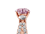 Rose gold Fancy Pink Round  Three-Stone Diamond Ring with Pavé Split Shank and Four-Prong Setting_22