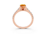 Rose gold Fancy White Pear Cut Citrine Solitaire Ring with Cathedral Setting and Pavé Band_3