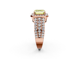Rose gold Fancy Yellow Asscher -Cut Halo Diamond Ring with Split Shank and Four-Prong Setting_53