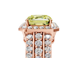 Rose gold Fancy Yellow Asscher -Cut Halo Diamond Ring with Split Shank and Four-Prong Setting_56
