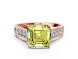 Rose gold Fancy Yellow Asscher  Brilliant Channel-Set Solitaire Ring with Four-Prong Setting_57