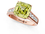 Rose gold Fancy Yellow Asscher  Brilliant Channel-Set Solitaire Ring with Four-Prong Setting_58