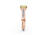 Rose gold Fancy Yellow Asscher  Brilliant Channel-Set Solitaire Ring with Four-Prong Setting_59