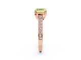 Rose gold Fancy Yellow Asscher  Brilliant Cut Diamond Engagement Ring with Pavé Band and Four-Prong Setting_65