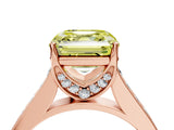Rose gold Fancy Yellow Asscher  Brilliant Cut Diamond Engagement Ring with Pavé Band and Four-Prong Setting_67
