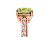 Rose gold Fancy Yellow Asscher  Brilliant Cut Diamond Engagement Ring with Pavé Band and Four-Prong Setting_68