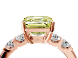 Rose gold Fancy Yellow Asscher  Brilliant Cut Diamond Five-Stone Prong Set Engagement Ring with Channel Band_21
