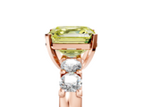 Rose gold Fancy Yellow Asscher  Brilliant Cut Diamond Five-Stone Prong Set Engagement Ring with Channel Band_22