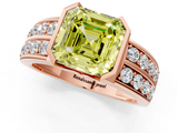 Rose gold Fancy Yellow Asscher  Brilliant Diamond Channel Set Wide Band Ring with Bezel Setting_1