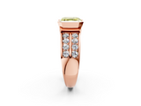 Rose gold Fancy Yellow Asscher  Brilliant Diamond Channel Set Wide Band Ring with Bezel Setting_2