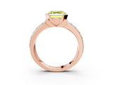 Rose gold Fancy Yellow Asscher  Brilliant Diamond Channel Set Wide Band Ring with Bezel Setting_3