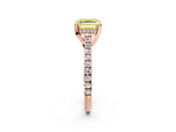 Rose gold Fancy Yellow Asscher  Brilliant Diamond Solitaire with Pavé Band and Four-Prong Setting 3