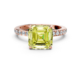 Rose gold Fancy Yellow Asscher  Brilliant Pavé Band Solitaire with Four-Prong Setting_53