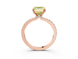 Rose gold Fancy Yellow Asscher  Brilliant Pavé Band Solitaire with Four-Prong Setting_56