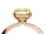 Rose gold Fancy Yellow Asscher  Brilliant Pavé Band Solitaire with Four-Prong Setting_57