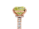 Rose gold Fancy Yellow Asscher  Brilliant Pavé Band Solitaire with Four-Prong Setting_58