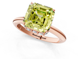 Rose gold Fancy Yellow Asscher  Brilliant Solitaire Engagement Ring with Six-Prong Setting and Classic Band_18