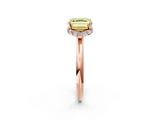 Rose gold Fancy Yellow Asscher  Brilliant Solitaire Engagement Ring with Six-Prong Setting and Classic Band_19