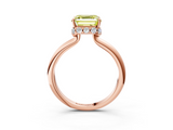 Rose gold Fancy Yellow Asscher  Brilliant Solitaire Engagement Ring with Six-Prong Setting and Classic Band_20