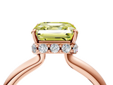 Rose gold Fancy Yellow Asscher  Brilliant Solitaire Engagement Ring with Six-Prong Setting and Classic Band_21