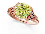 Rose gold Fancy Yellow Asscher  Brilliant Solitaire with Pave Band and Four-Prong Setting_1