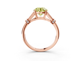 Rose gold Fancy Yellow Asscher  Brilliant Solitaire with Pave Band and Four-Prong Setting_3