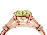 Rose gold Fancy Yellow Asscher  Brilliant Solitaire with Pave Band and Four-Prong Setting_4